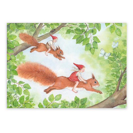 Eichhörnchenrennen - Postkarte Art.PKHE32