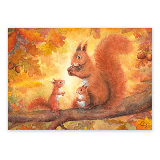 Eichhörnchen im Herbst -  Postkarte Art.PKHE22