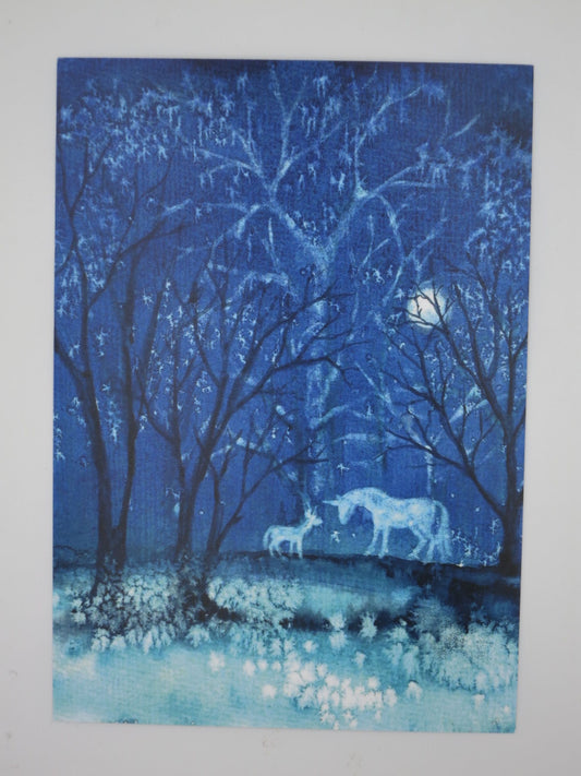 Einhörner im Silberwald - Postkarte Art.PKWI199