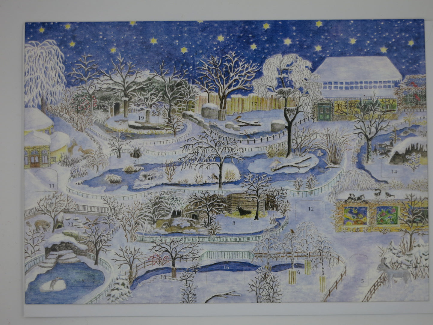 Große Adventskalender Karte - Weihnachten im Zoo - Große Karte mit Umschlag -Art.Nr.AK35
