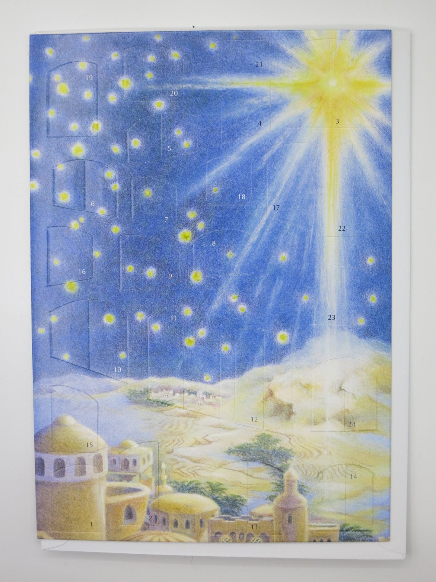 Adventskalenderkarte Die Himmelskarawane mit Sternenhimmel von Monika Speck AK19