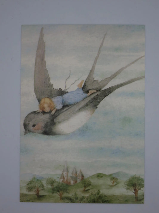 Däumelinchen auf der Schwalbe - Postkarte - Waldorf Art.Nr.PKFR62
