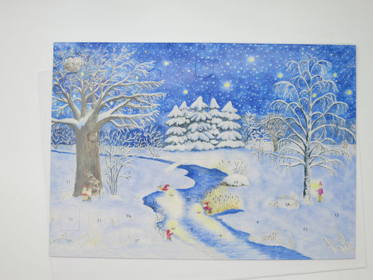 Große Adventskalender Karte - Weihnachten im Wichteldorf -Art.Nr.AK34