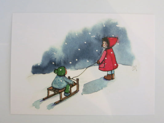 Schlittenfahrt - Postkarte Art.PKWI144