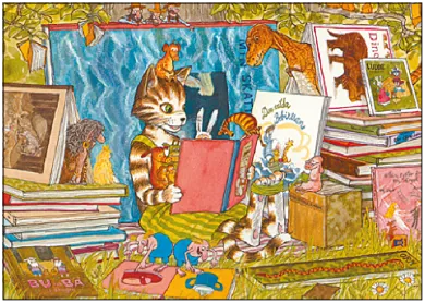 Findus liest - Postkarte - Waldorf Art.Nr.PKFR152