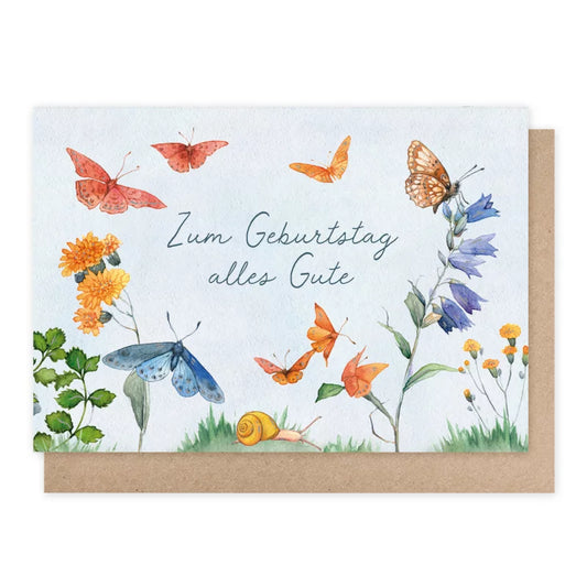 Zum Geburtstag alles Gute - Doppelkarte mit Umschlag  Art.Nr. GK16