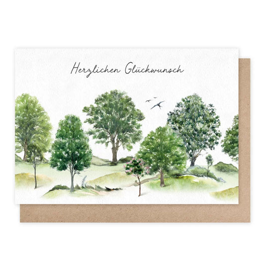 Herzlichen Glückwunsch - Doppelkarte mit Umschlag  Art.Nr. GK17