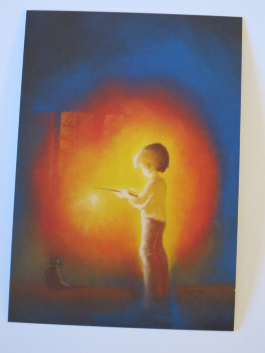 Kind mit Laterne - Postkarte -  Waldorf Art.Nr.PKHE67