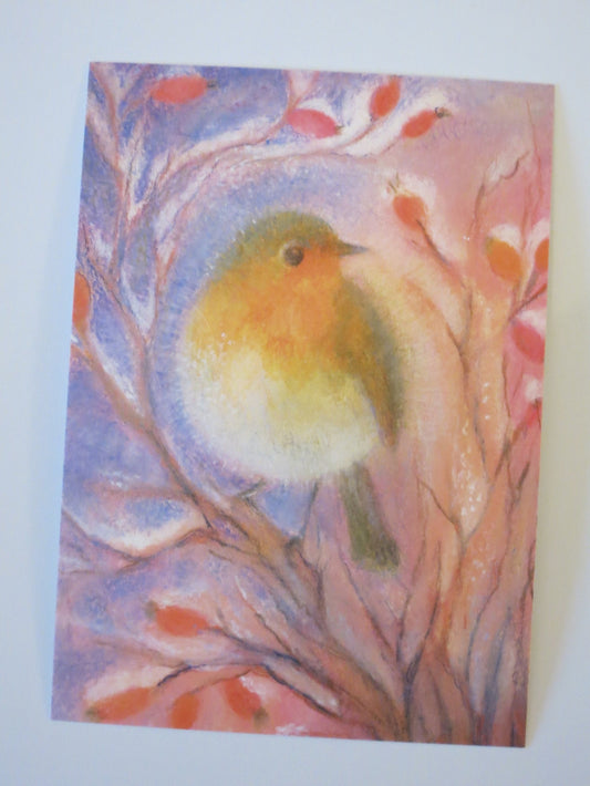 Lauschendes Rotkehlchen  - Postkarte - Waldorf Art.Nr. PKWI74