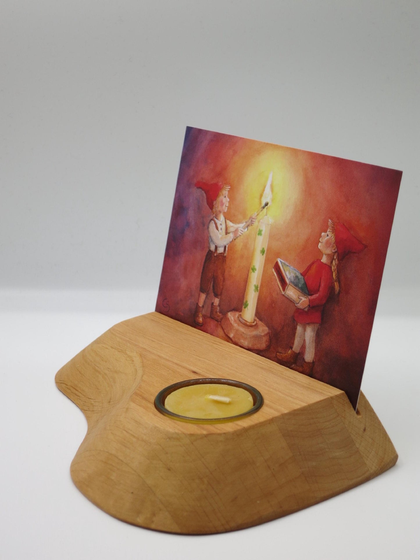 Postkartenhalter mit Kerze - Kartenhalter für Postkarte Art. PKH1