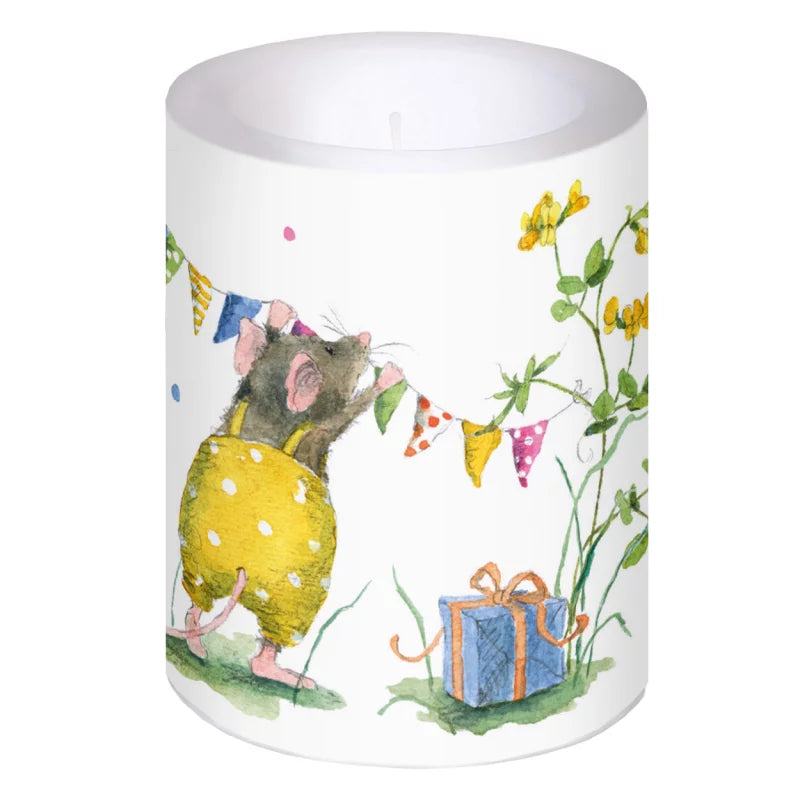 Kleine Kerze Mäuseparty KE6 von Daniela Drescher