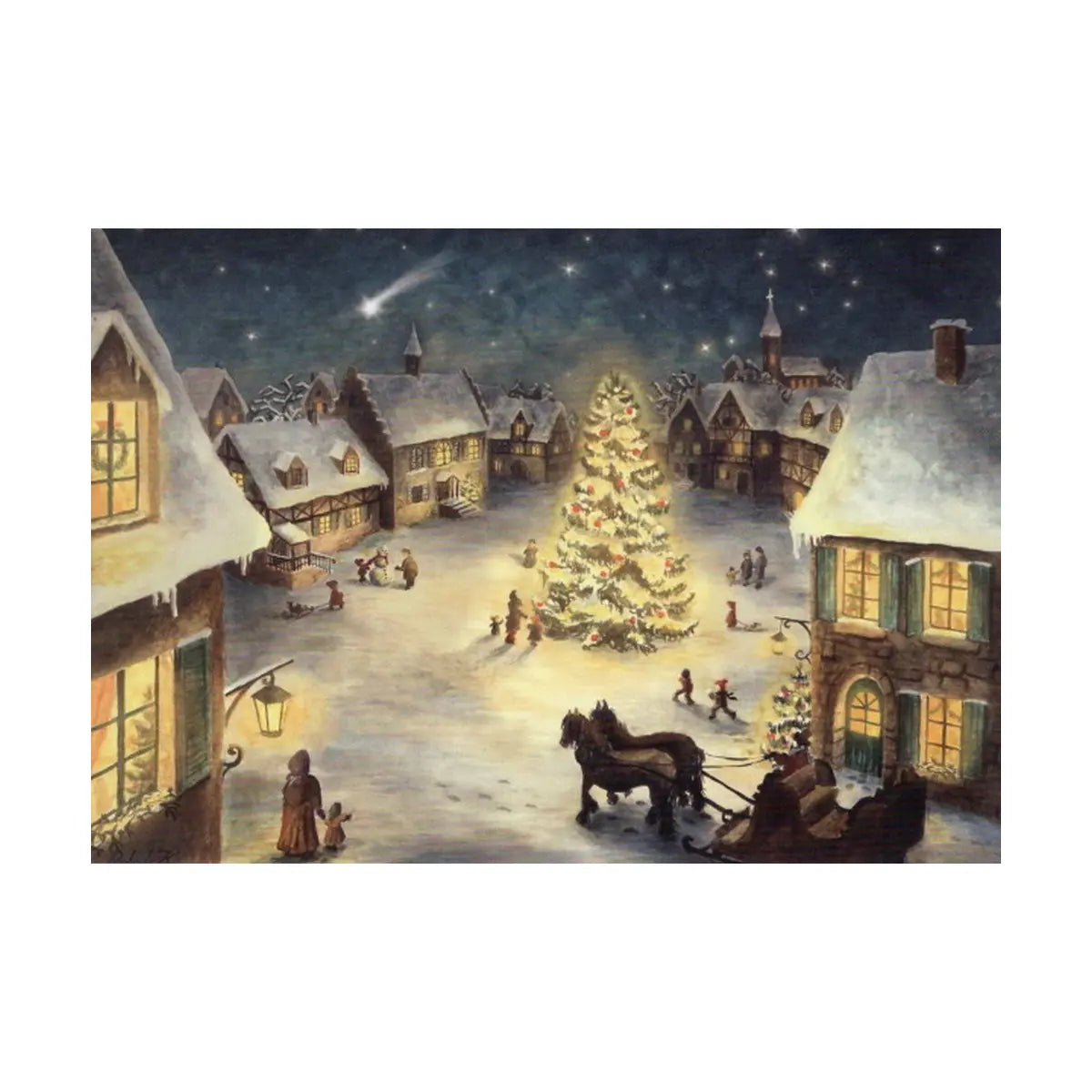 Weihnachten im Dorf – Postkarte von Raphaela Berendt