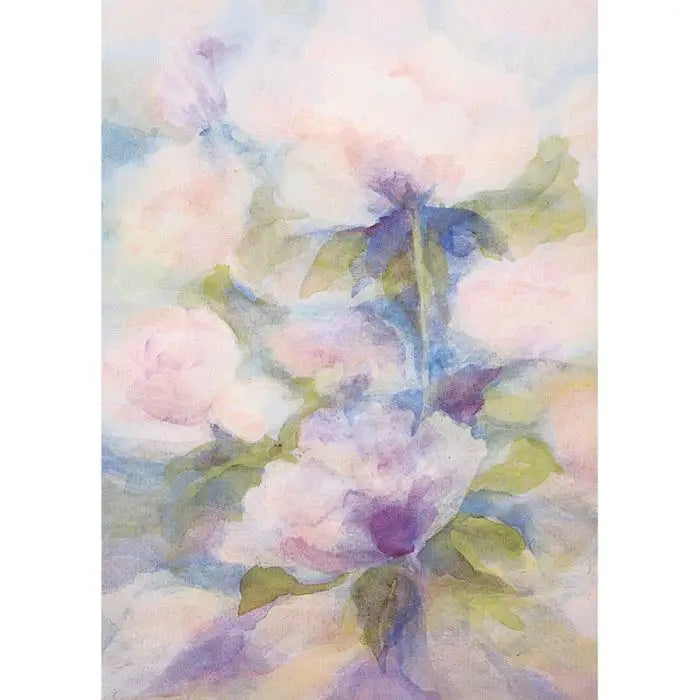 Waldorf Postkarte mit zarten rosa Pfingstrosen von Marjan van Zeyl für den Jahreszeitentisch im Frühsommer