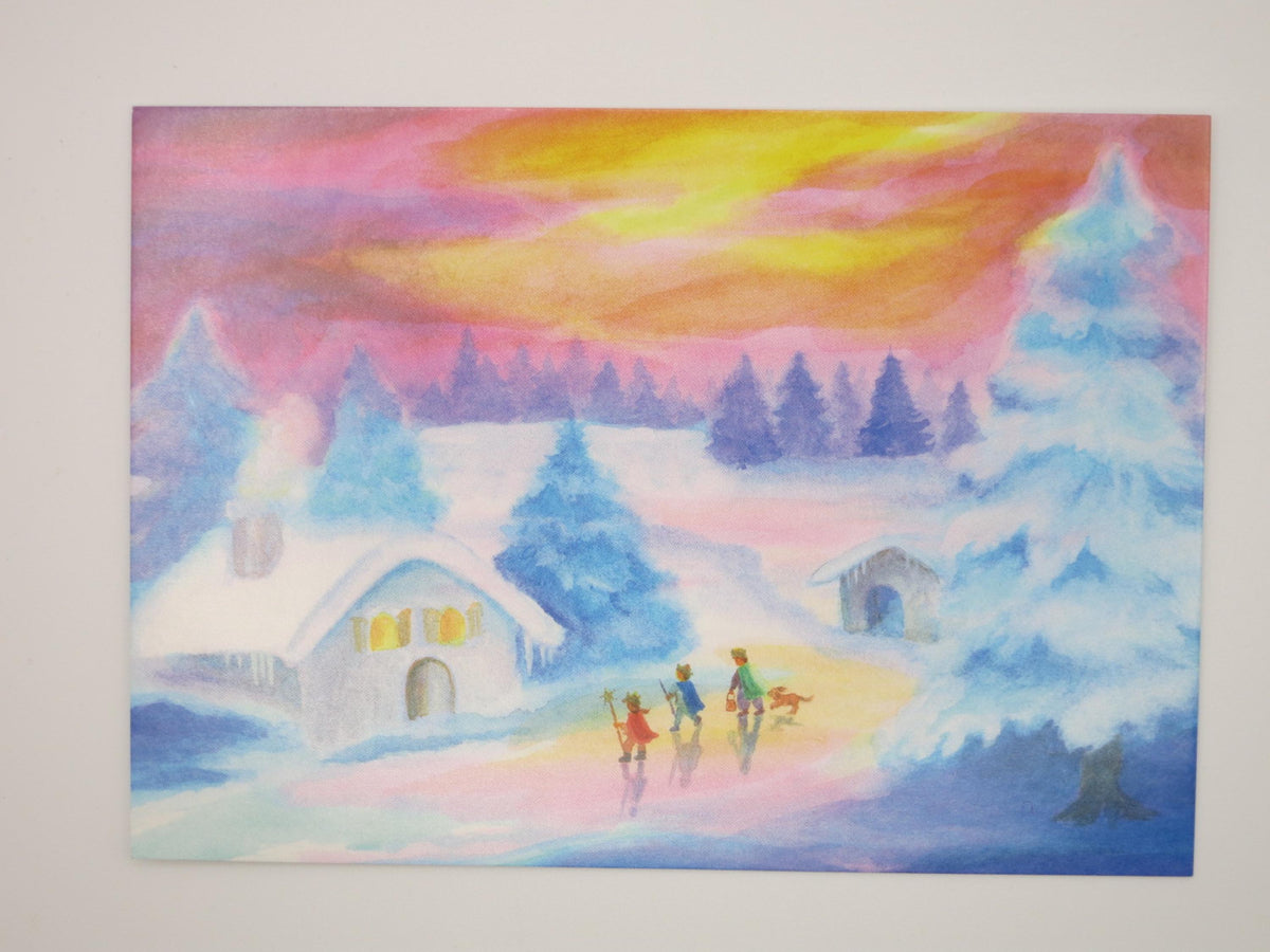 Postkarte Die drei Könige, Heilige drei Könige im Schnee- Illustration von Dorothea Schmidt