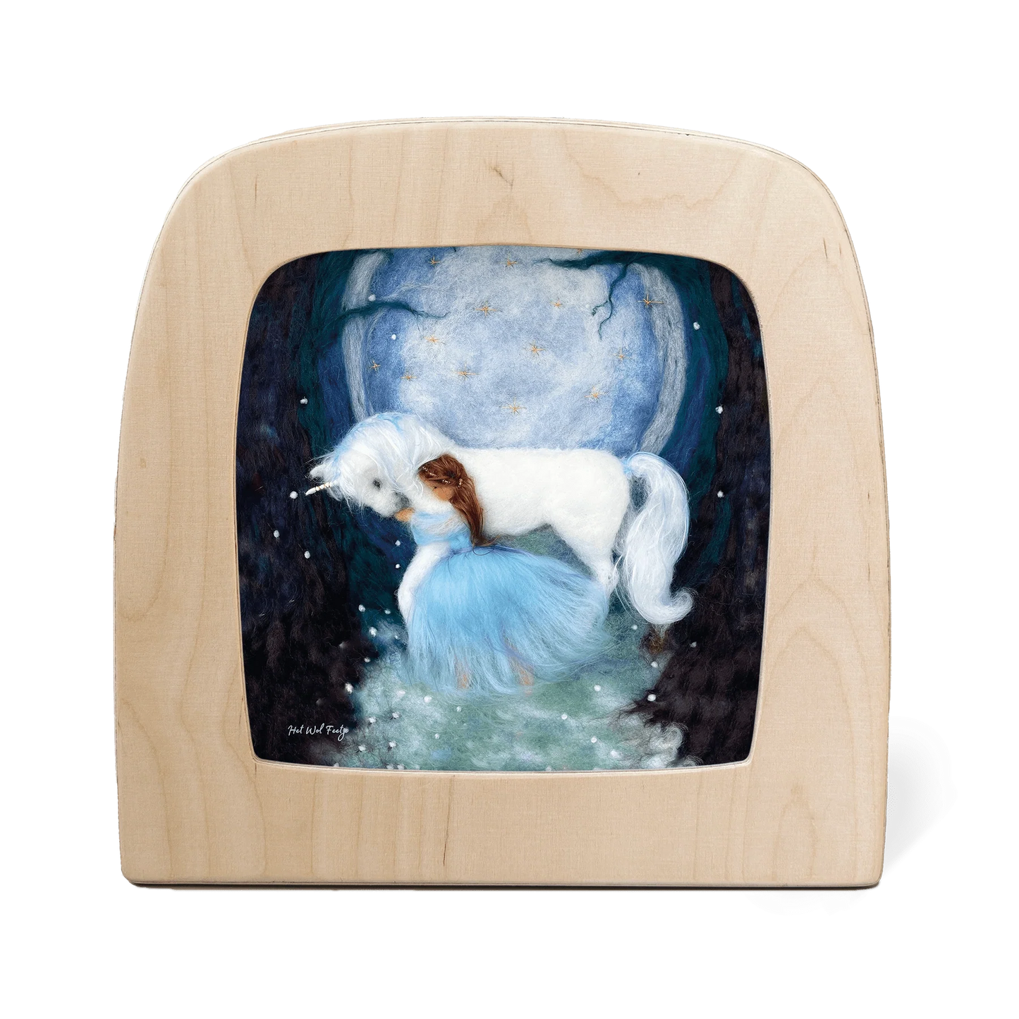 Toverlux Motiv Das magische Einhorn – Silhouette mit Mädchen und Einhorn im Vollmondlicht, Het Wol Feetje