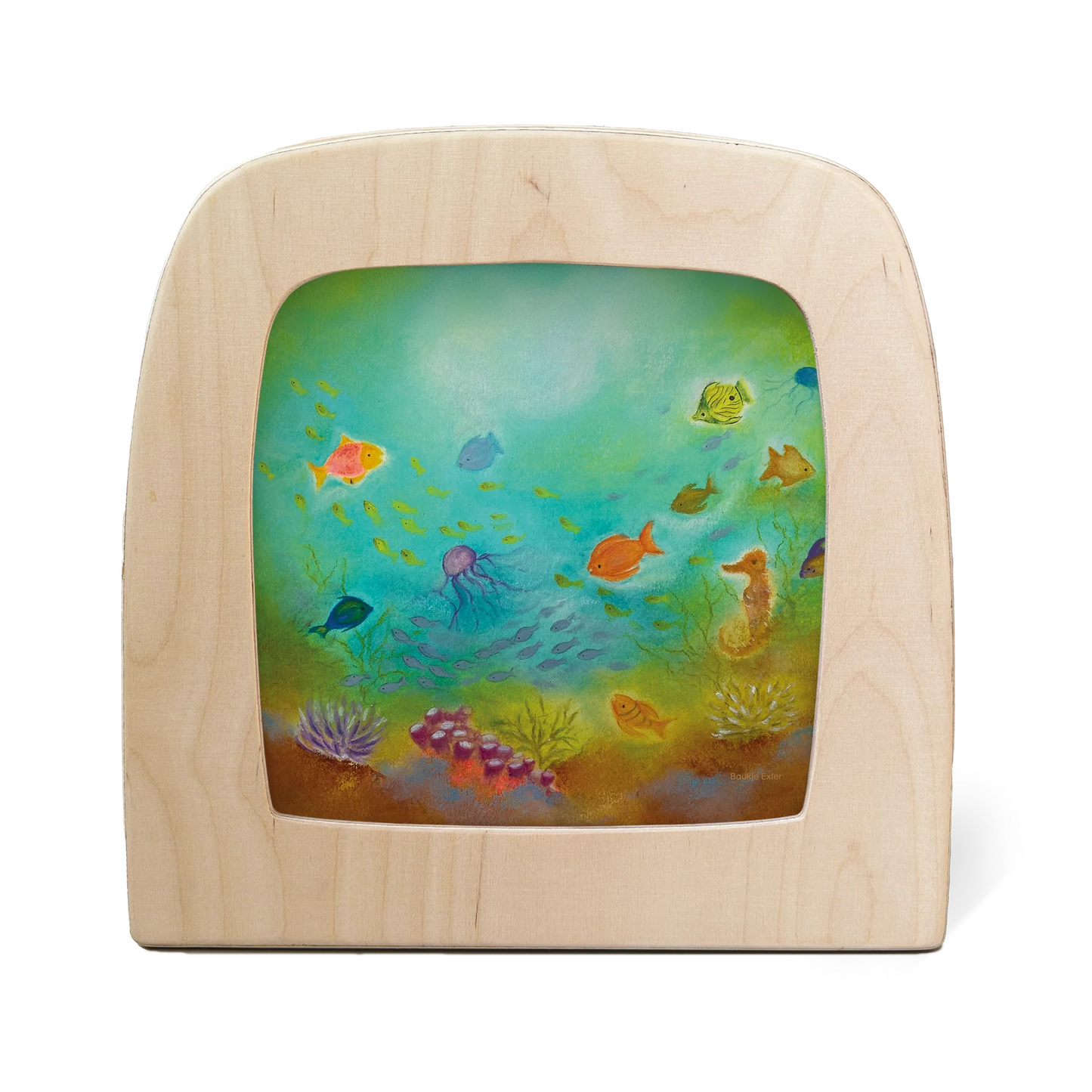 Toverlux Motiv Unterwasserwelt – Silhouette mit bunten Fischen, Qualle und Seepferdchen von Baukje Exler
