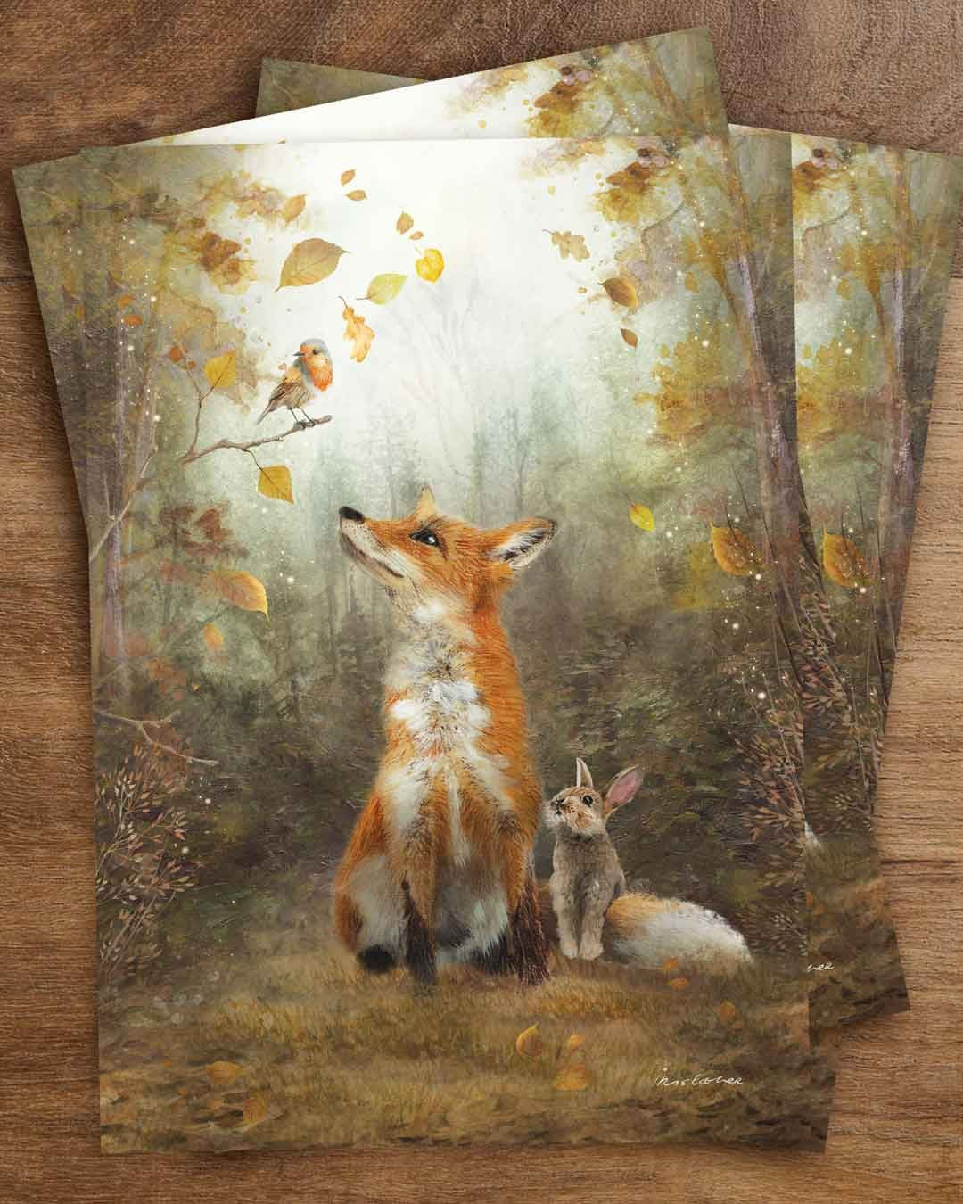 Autumn Leaves - Postkarte von Iris Esther