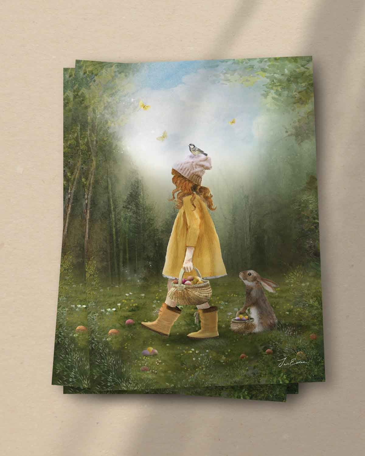 Die Eiersuche - Postkarte von Iris Esther