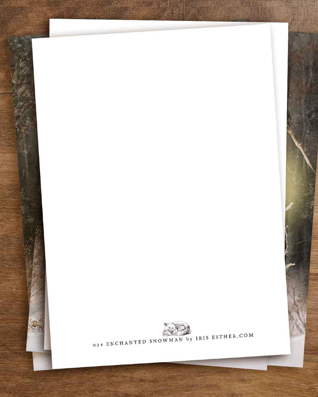Verzauberter Schneemann - Postkarte von Iris Esther