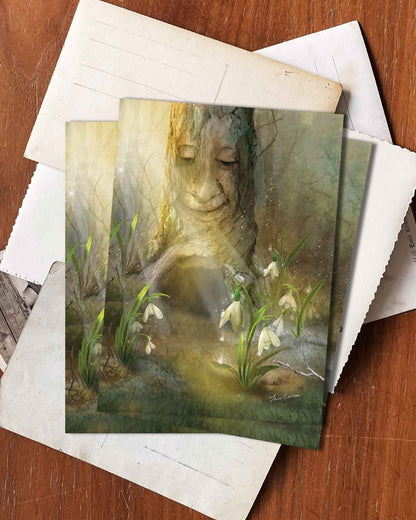 Schneeglöckchen - Postkarte von Iris Esther
