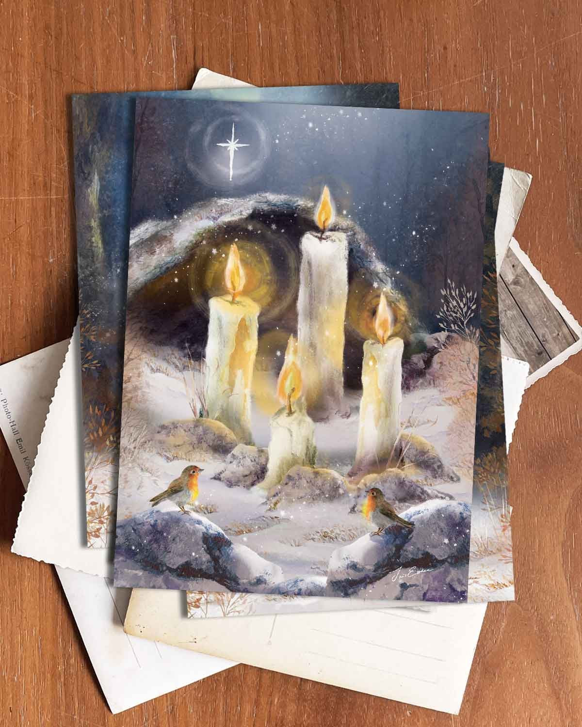 Adventslichter - Postkarte von Iris Esther