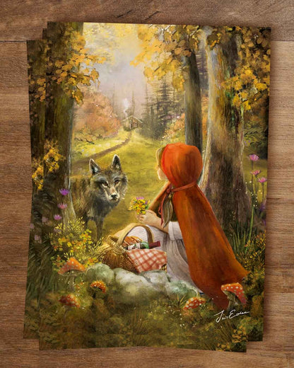 Das Rotkäppchen - Postkarte von Iris Esther