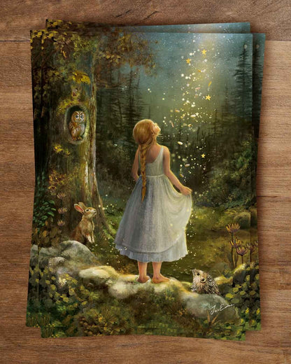 Die Sterntaler - Postkarte von Iris Esther