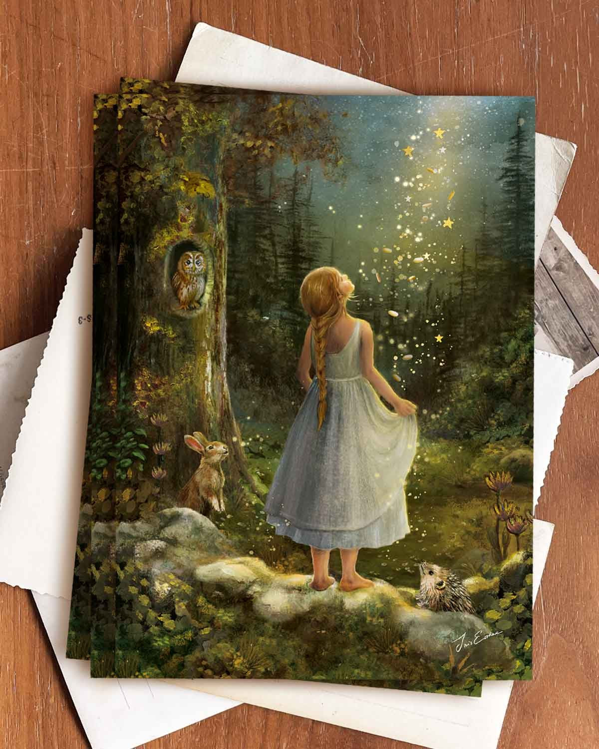Die Sterntaler - Postkarte von Iris Esther