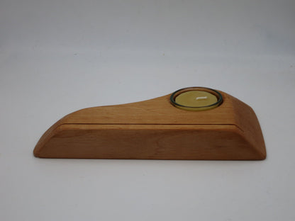 Postkartenhalter mit Kerze aus Holz – Waldorf Kartenhalter PKH1