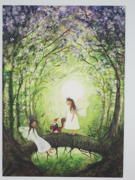 Elfen mit Eichhörnchen - Postkarte - Art.Nr. PKSO63