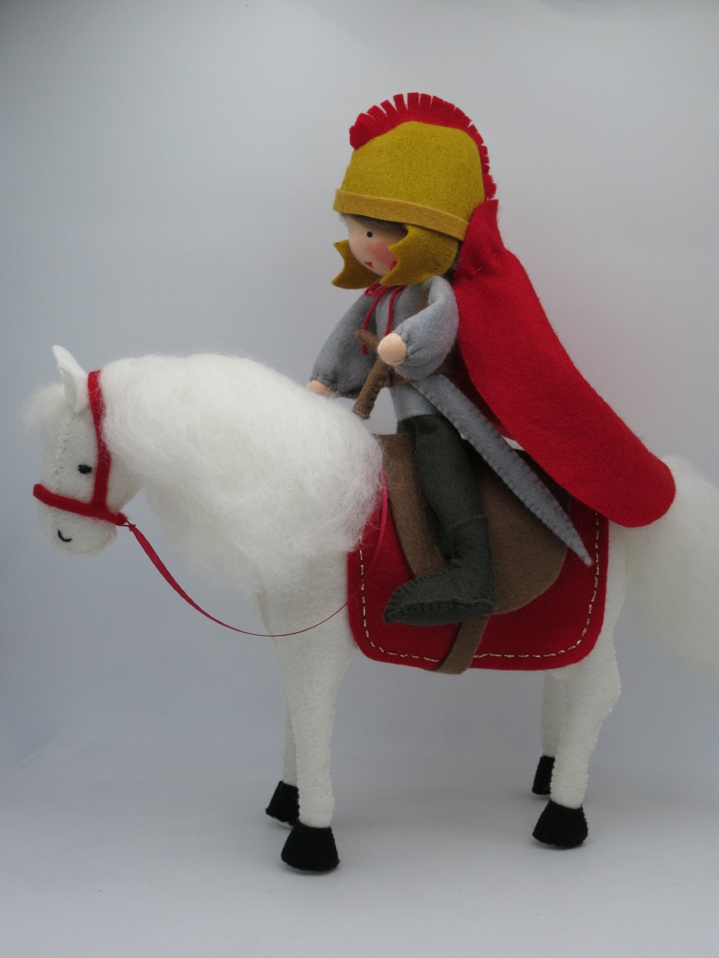 Sankt Martin mit Pferd - handgefertigtes Bumenkind - Art. HE66