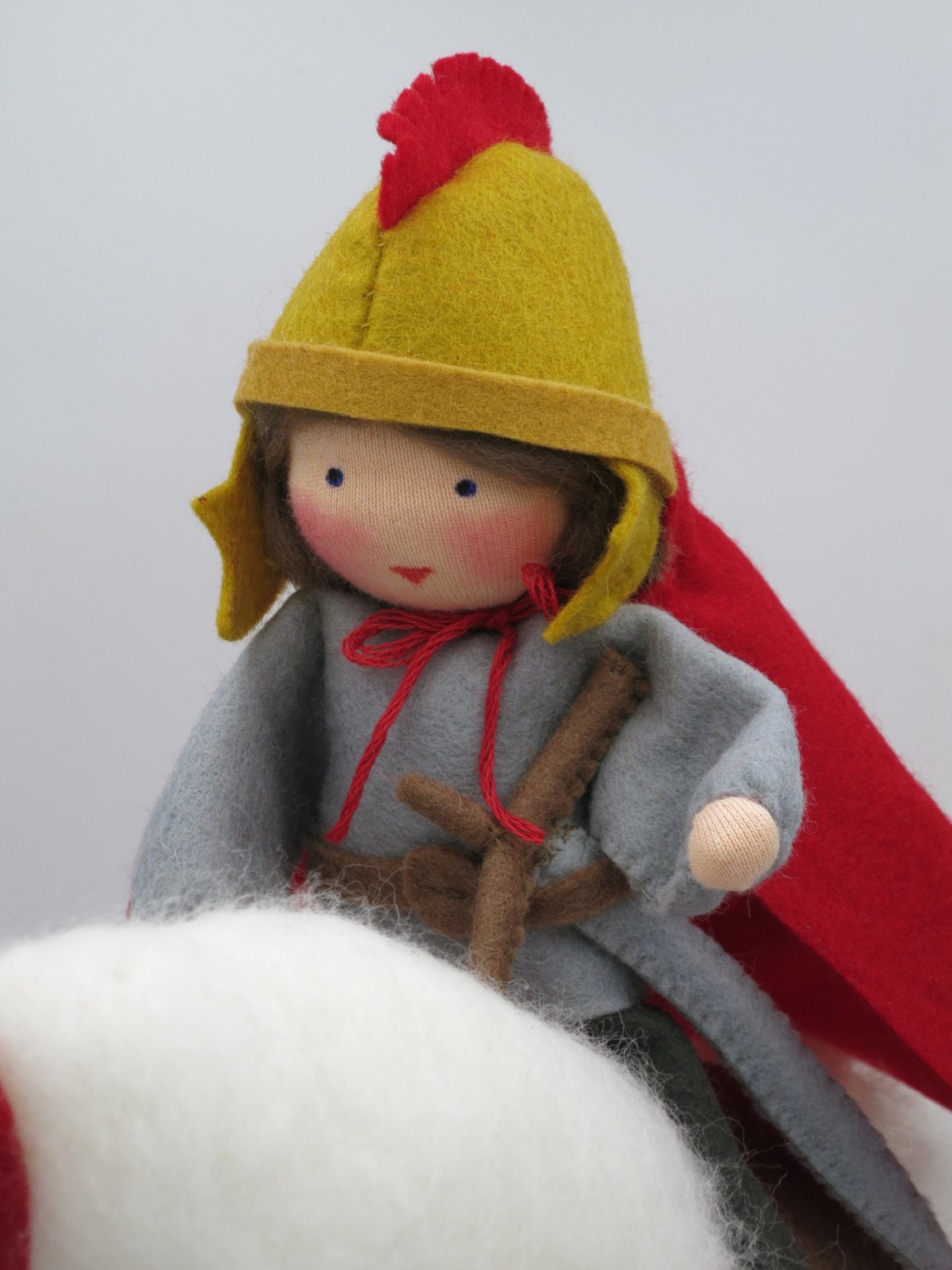 Sankt Martin mit Pferd - handgefertigtes Bumenkind - Art. HE66