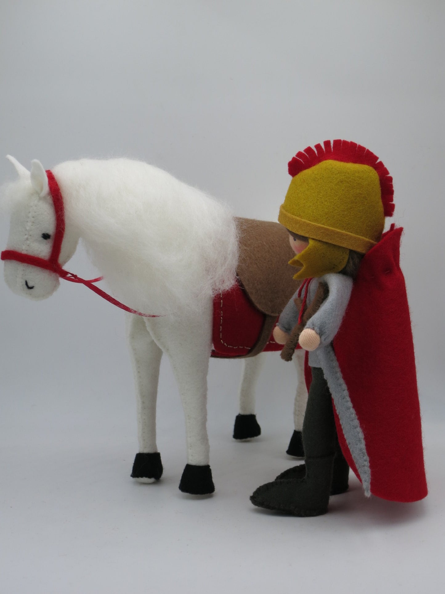Sankt Martin mit Pferd - handgefertigtes Bumenkind - Art. HE66