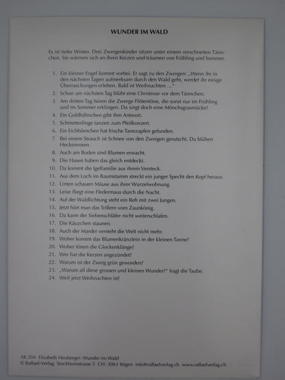 Große Adventskalender Karte - Wunder im Wald - Große Karte mit Umschlag -Art.Nr.AK36