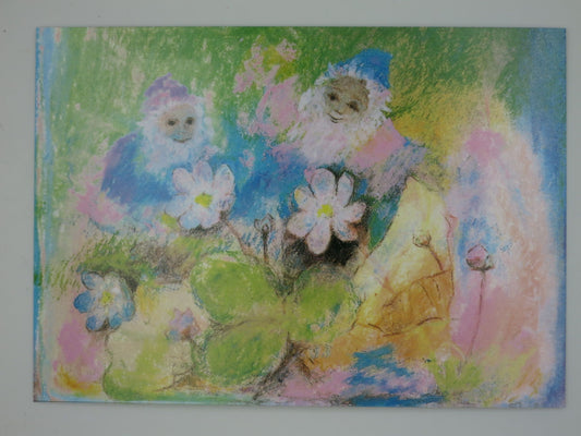 Zwerg bei den Blumen - Postkarte - Waldorf Art.Nr.PKSO248