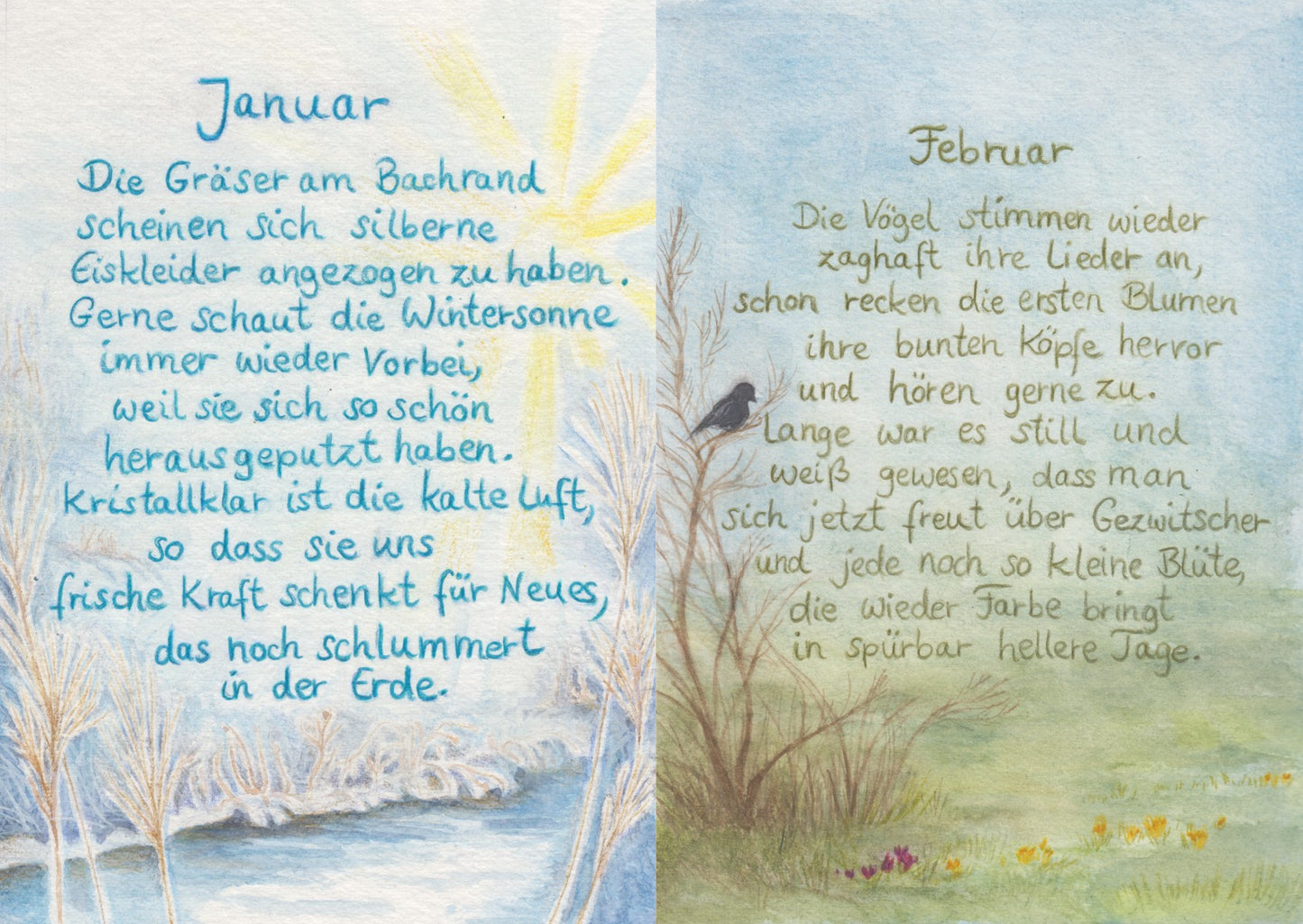 Monatskarten Set BilderSchublade - 12 Postkarten Art.PKS31