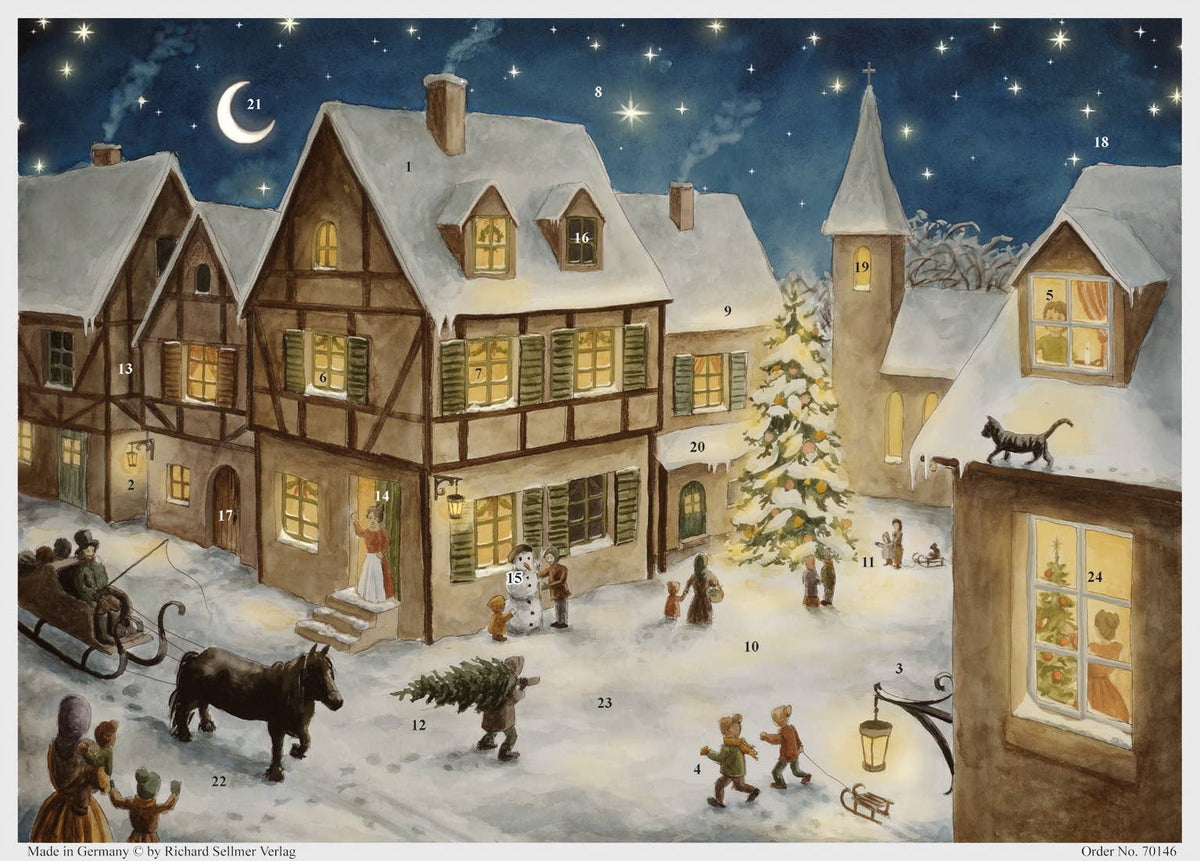 Adventskalender Weihnachtsdorf, Dorf zu Weihnachten. Von Richard Sellmer Verlag