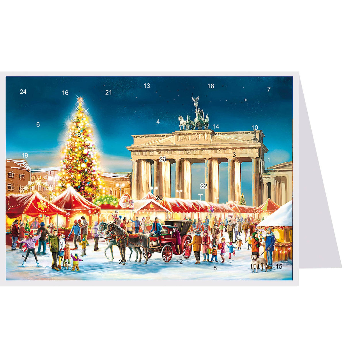 Adventskalenderkarte Berlin - Weihnachtsmarkt am Brandenburger Tor