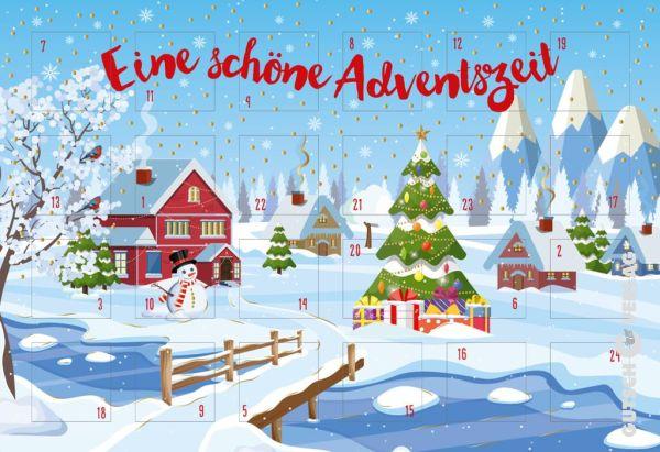 Adeventskalenderkarte Eine schöne Adventszeit, Winterlandschaft, Weihnachtsbaum von Gutsch Verlag