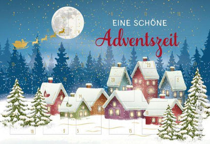 Adventskalenderkarte Stille Nacht, Dorf im Schnee, von Gutsch Verlag