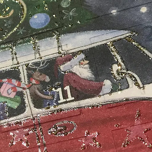 Detailaufnahme Adventskalenderkarte Weihnachtlicher Bulli AK40