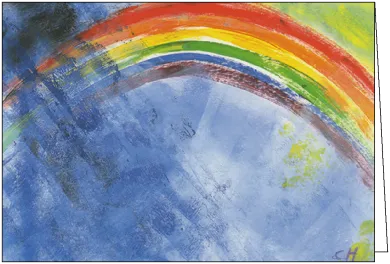 Doppelkarte Beschirmt unterm Regenbogen – PKGR153