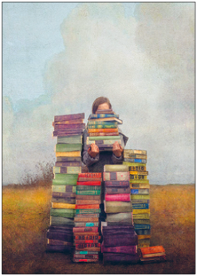 Bücherliebe -  Postkarte  Art.Nr. PKGR157