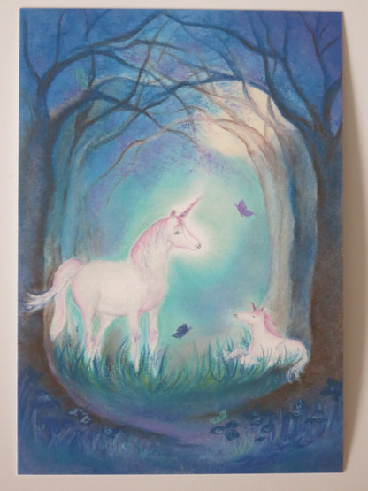 Postkarte Das Einhorn Baukje Exler, Nahaufnahme der gedruckten Karte