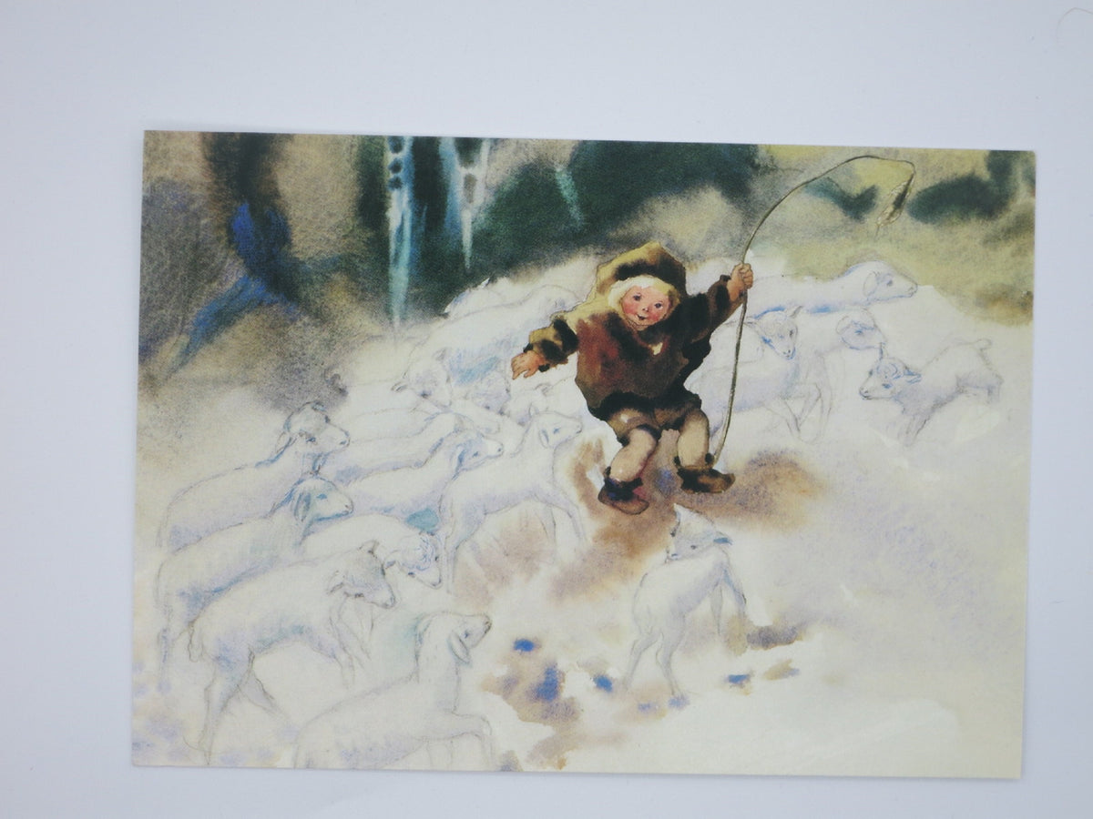 Der gute Hirte – Waldorf Postkarte von Mili Weber für den Jahreszeitentisch