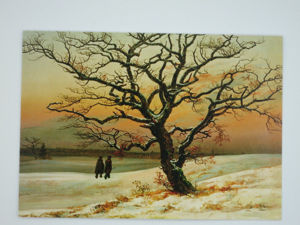 Kunstpostkarte Die alte Eiche im Winter nach Johan Christian Dahl – Winterlandschaft mit Eiche, PKWI72