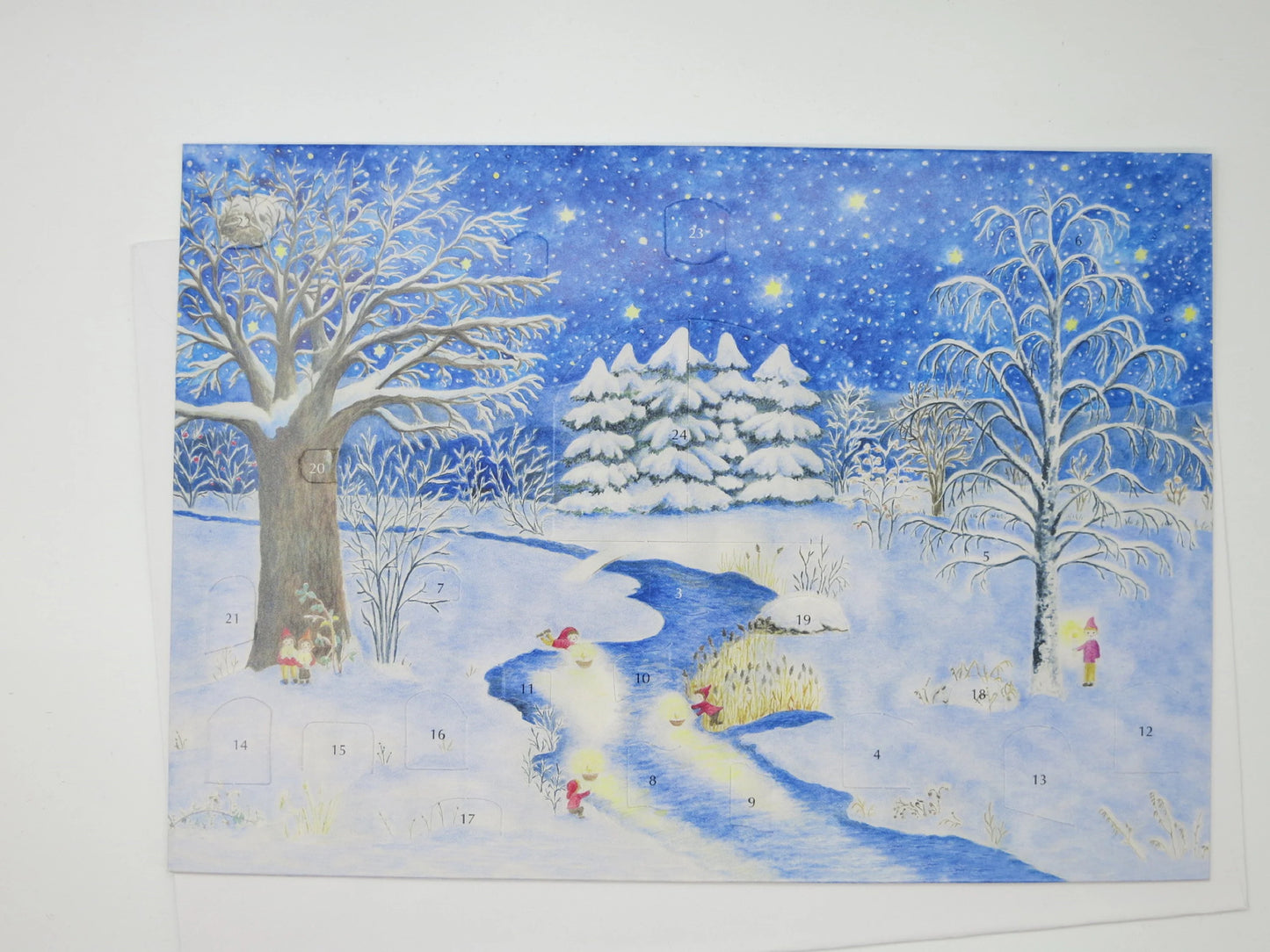 Große Adventskalender Karte - Weihnachten im Wichteldorf -Art.Nr.AK34