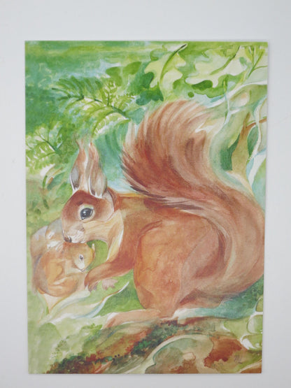 Postkarte Eichhornliebe, Detailansicht, Marie Laure Viriot, Art. PKHE9