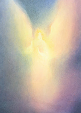 Schutzengel-Postkarte Engel der Liebe aus goldenem Licht, Waldorf Postkarte von Brigitte Junghans