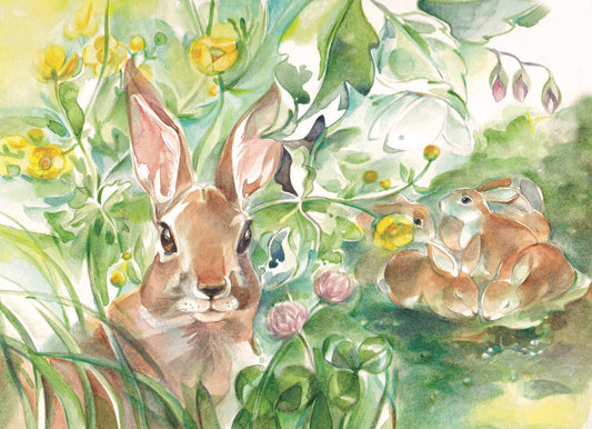 Eine kleine Familie - Postkarte